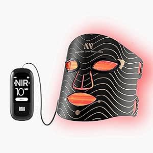 INIA Red Light LED Face Mask, 850nm NIR, Red/Blue Light, 3 Modes, 220 LEDs
