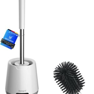 Ibergrif Silicone Toilet Brushes & Holders, Quick Drying, Deep Cleaning