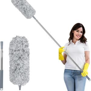 Fogray 2026 Upgraded 240cm Extendable Feather Duster with Soft Silicone Cap