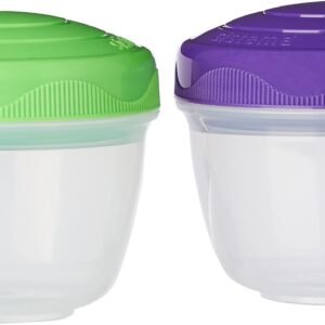 Sistema Yogurt TO GO Food Storage Containers | 150 ml | Small Snack Pots | BPA-Free | Ideal for YoghurtSauces & More | 2 Count