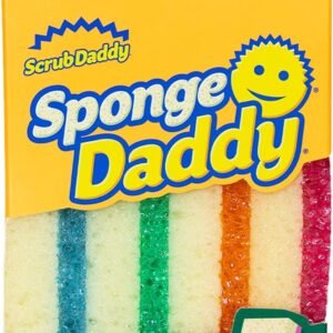 Scrub Daddy Sponge Daddy, Dual Sided Sponge Scrubber, Dish Sponges for Washing up, Non Scratch Scourers for Cleaning Dishes, Bathroom Scrubbing Tool, Assorted Kitchen Sponges Multipack